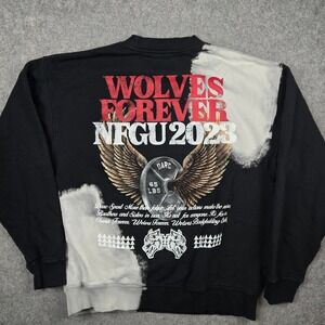 Darc Sport Sweatshirt Mens L Black Bleach Wash Wolves Nature 2023 NFGU 224/1000